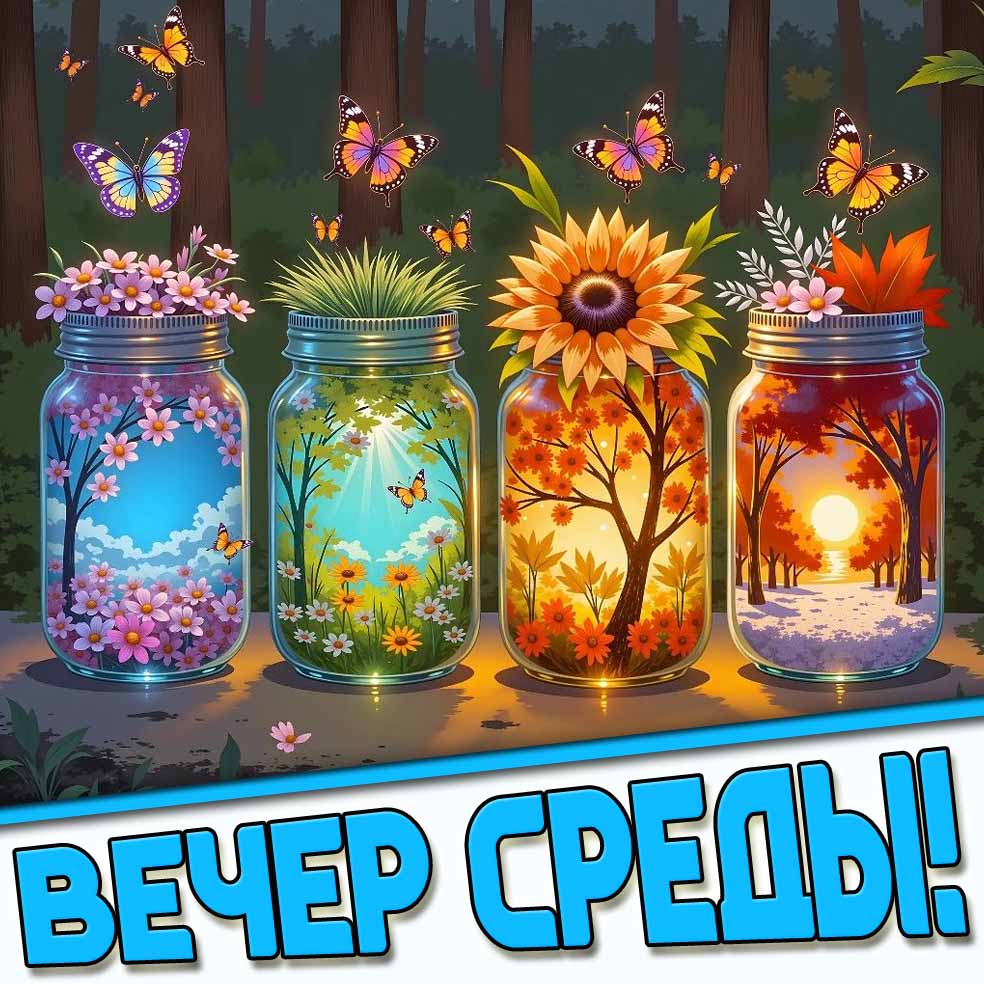 Картинки доброго вечера среды по временам и месяцам года