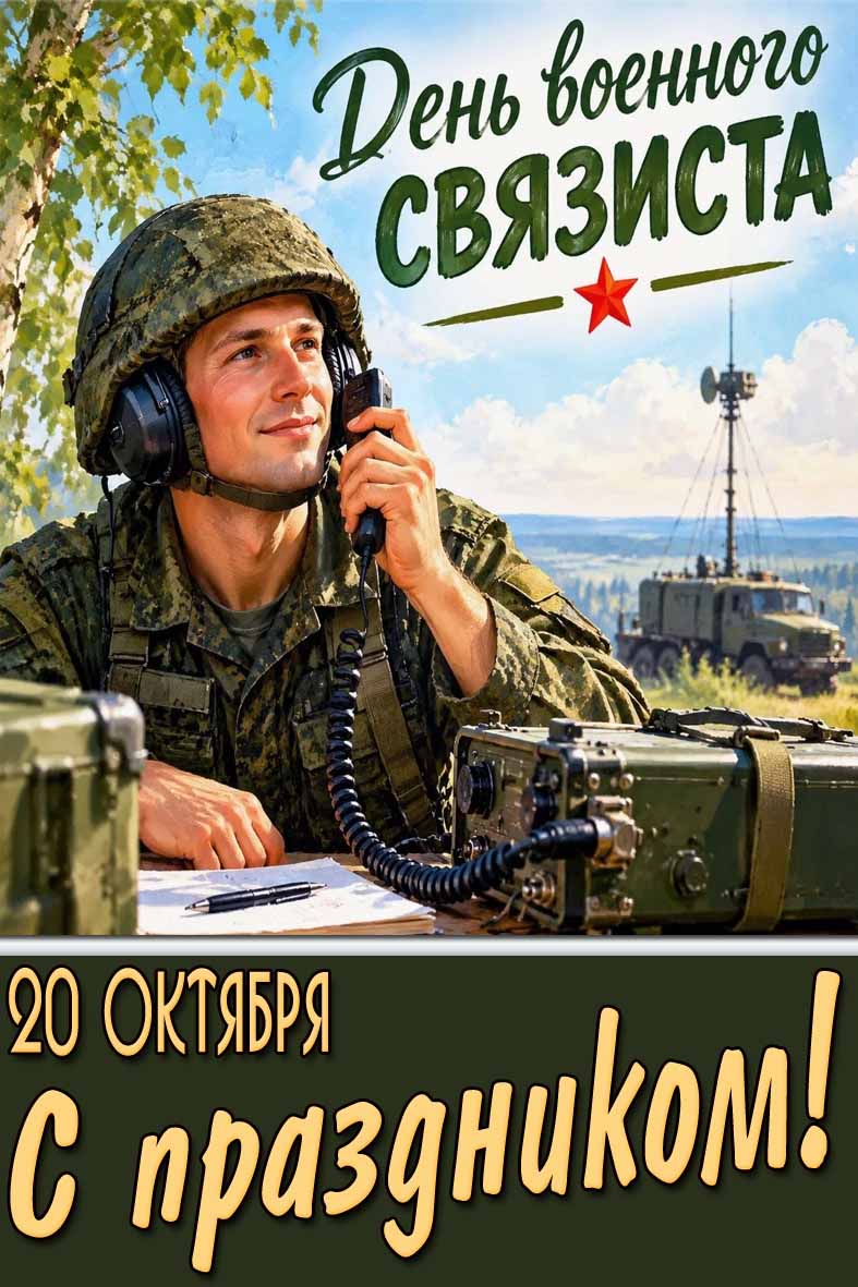 Военная открытка 20 октября - день военного связиста! С праздником!