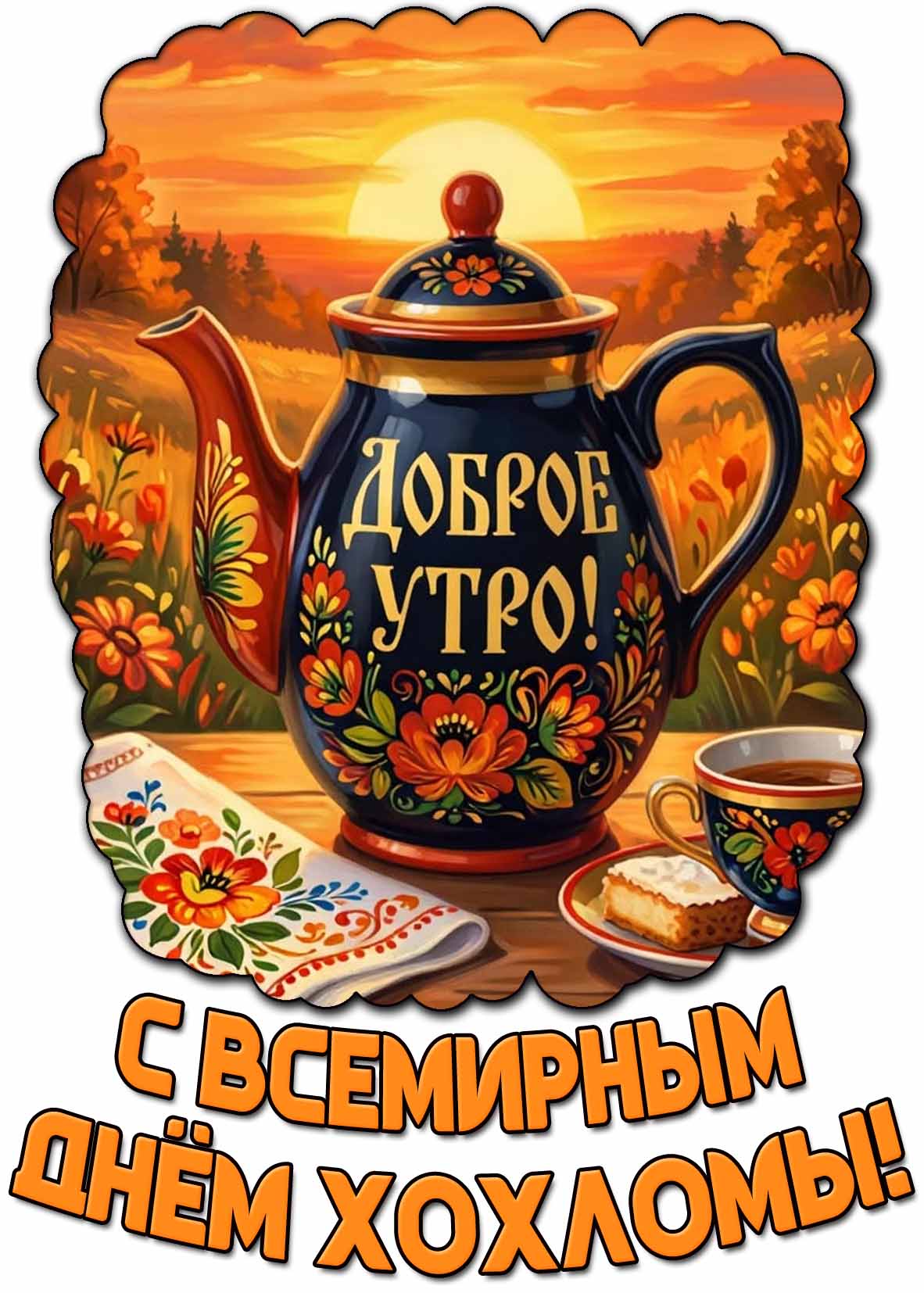 Картинка "Доброе утро! С Всемирным днём хохломы!"