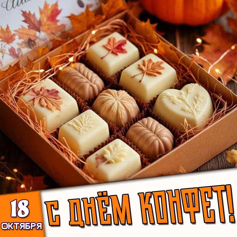 Осенняя картинка 18 октября - с днём конфет!