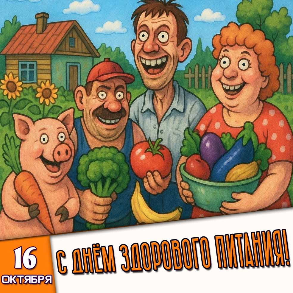 Прикольная картинка 16 октября - с днём здорового питания!